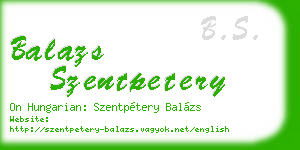 balazs szentpetery business card