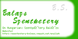 balazs szentpetery business card